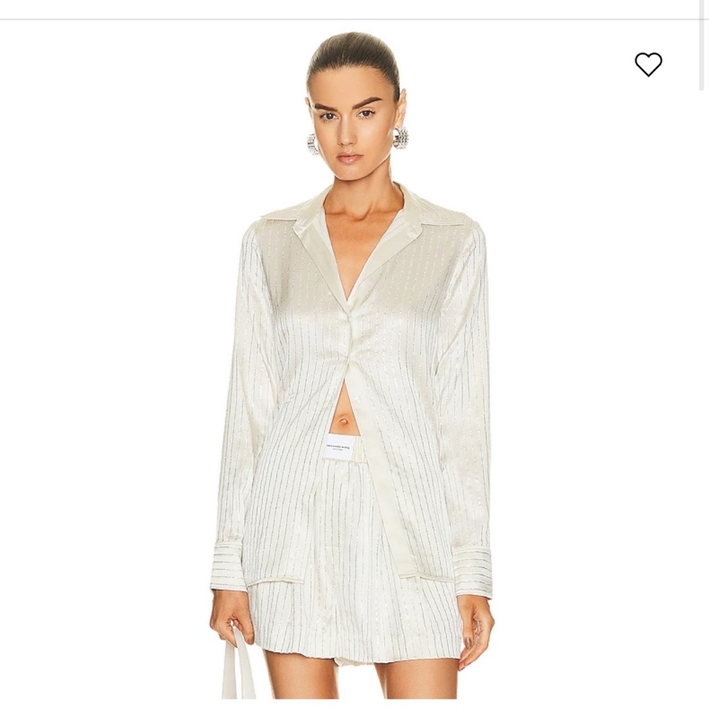 Alexander wang crystal hotfix slim shirt